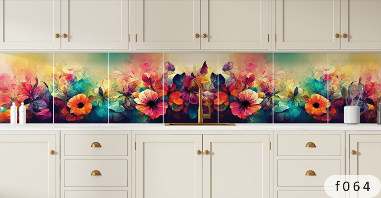 بین کابینتی طرح گل 3