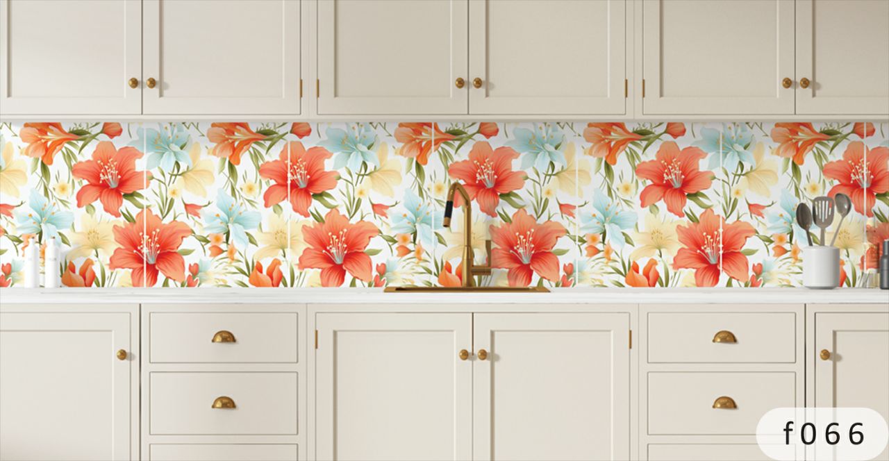 بین کابینتی طرح گل 3