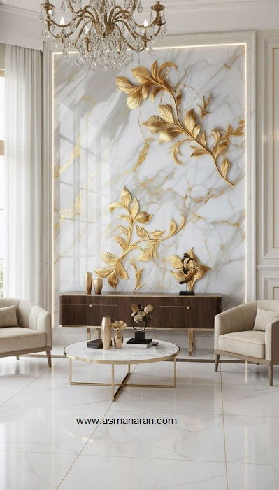 ماربل شیت شیشه‌ای براق مناسب بین کابینتی آشپزخانه