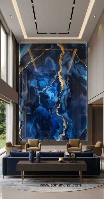 ماربل شیت شیشه‌ای ضخامت ۶ میل با سطح براق