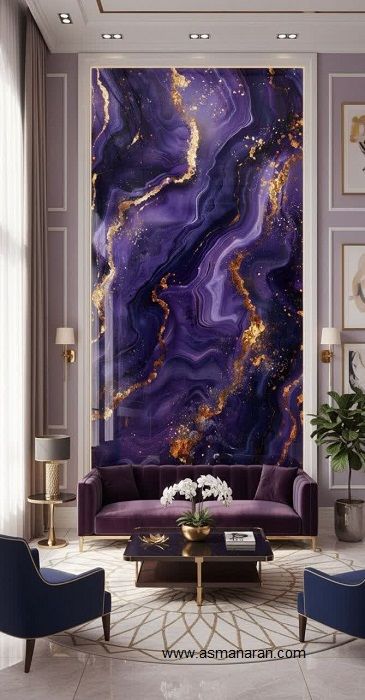 ماربل شیت شیشه‌ای طرح مرمر سفید با رگه‌های طلایی